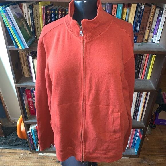 Banana Republic orange wool blend full zip preppy sweater - Picture 1 of 3